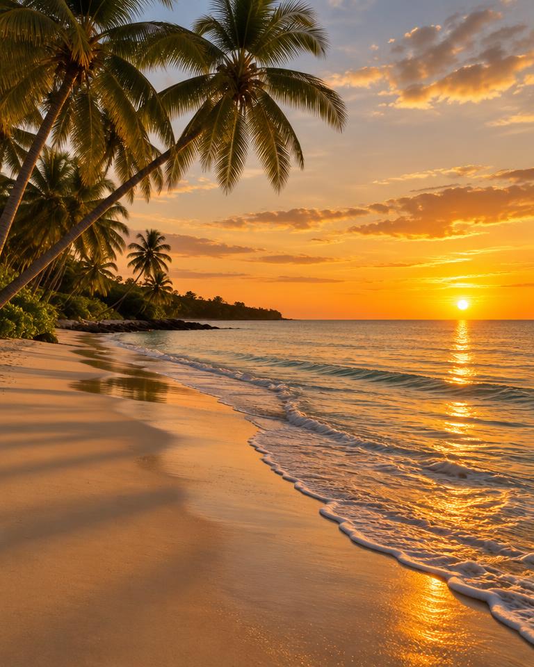 Golden-hour beach set